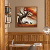 Diamond Painting-DIY Full Round Drill A family under a big tree in autumn(40*40CM)