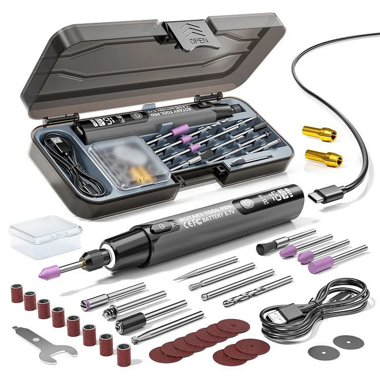 Set di penna rotativa elettrica per levigatura con display digitale