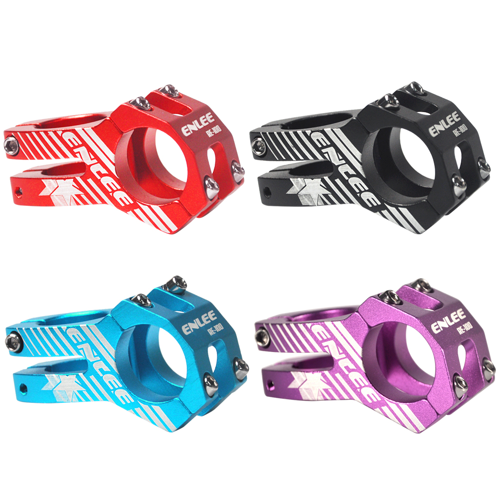 

ENLEE 31.8mm Mountain Bike Stem Bicycle Parts Handlebar Short Hollow Stems, Blue, 501 Original