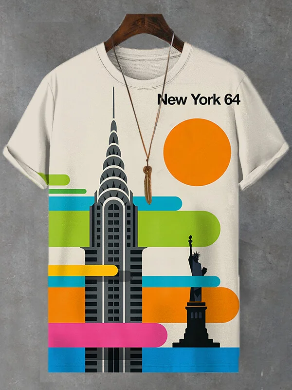 Men's Poster New York 64 Bo Lundberg Print T-Shirt