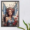 (US Only)5D DIY Full Round Drill Partial AB Diamond Painting Butterfly Girl Decor 45x65cm