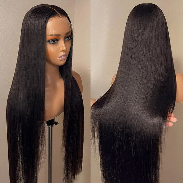 13x4 Skin Melt HD Lace Front Wigs Pre-Bleached Knots Straight Hair Full  Frontal Human Hair Wigs