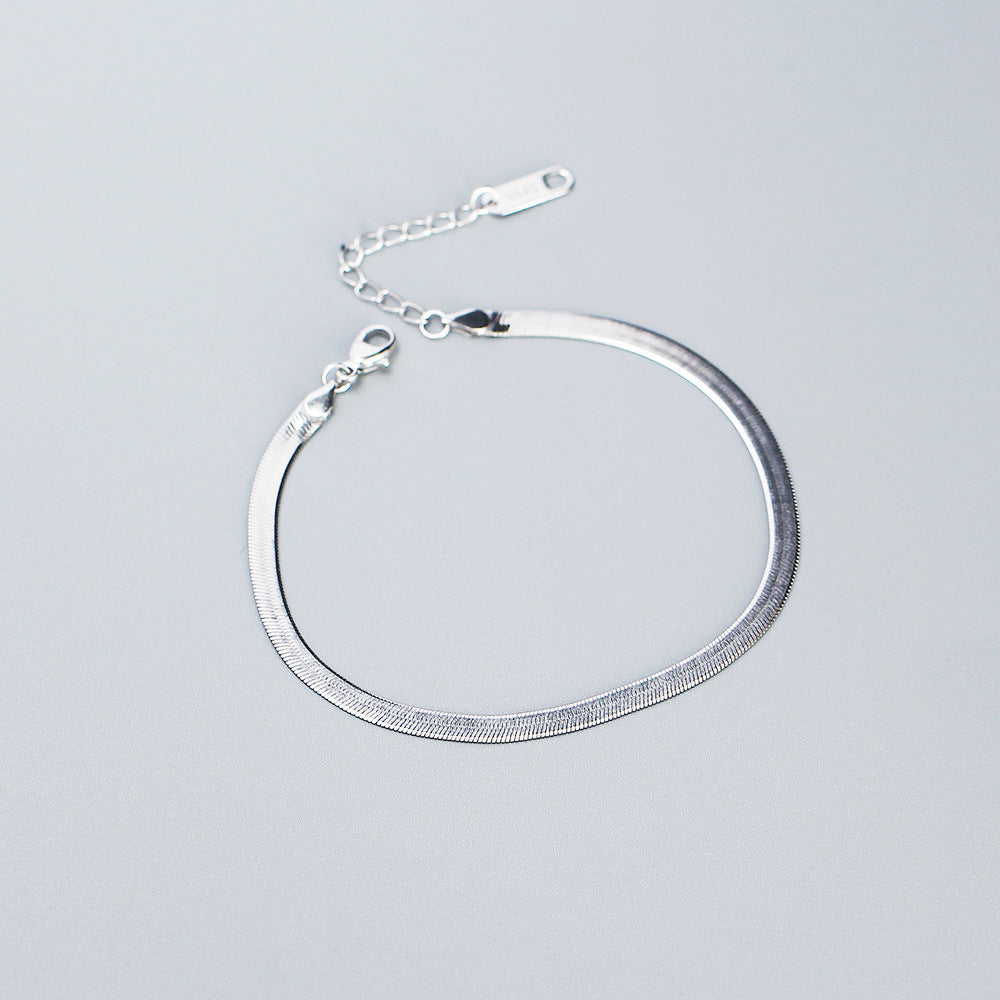 925 Sterling Silver Fashion Stripe Geometric Silver Electroplating Bracelets