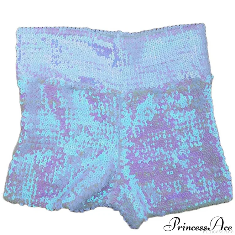 Shiny Sequin Pencil High Waist Mini Shorts