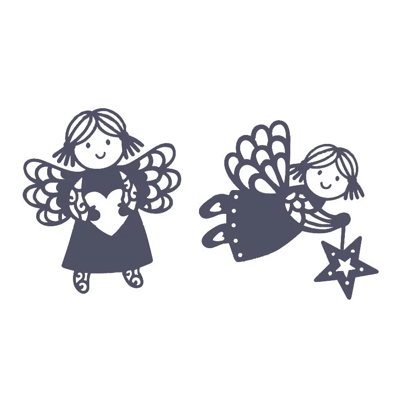 2pcs Angel Metal Cutting Dies For DIY Scrapbook Cutting Die Paper Cards Embossed Decorative Craft Die Cut New