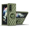 2022 Luxury Argyle Leather Cover With Ring Holder For Samsung Galaxy Z Fold 3 Flip 3 5G