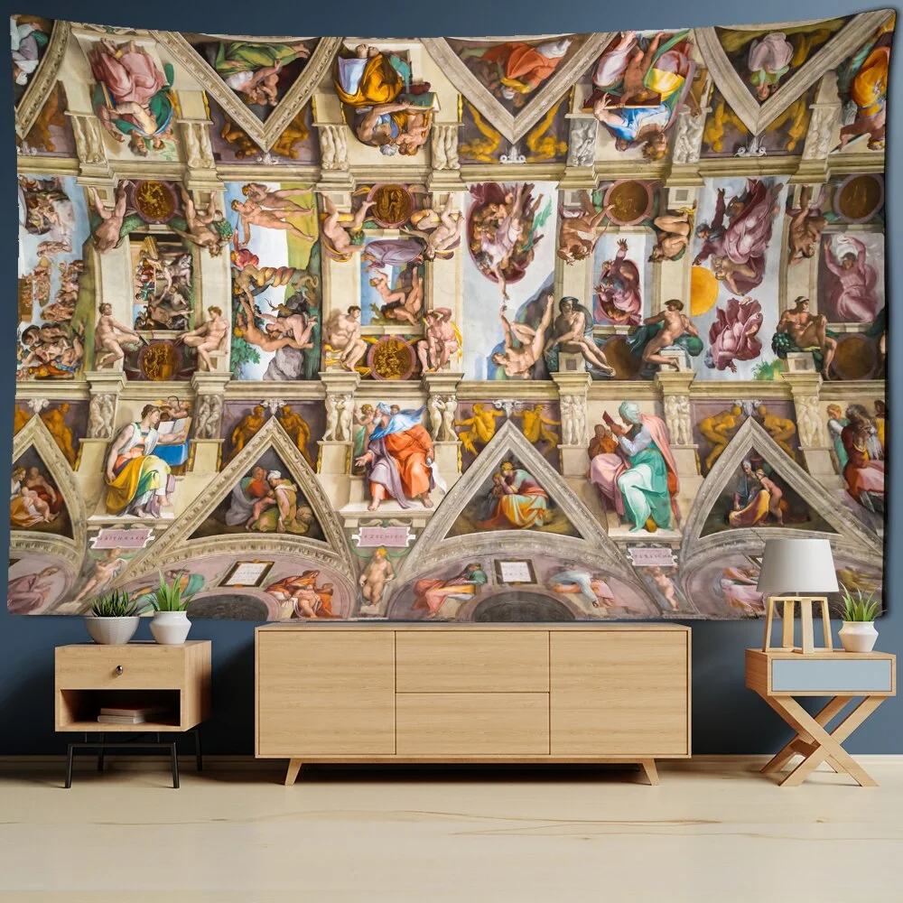 Christ Jesus Tapestry Wall Hanging Artistic Polyester Fabric Cottage Dorm Wall Art Home Decoration Brown Wall Decoration