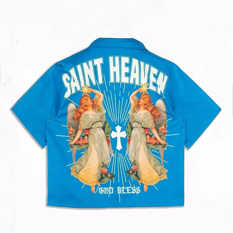 Personalized Vintage Saint Heaven Angels Graphic Zipper Shirts