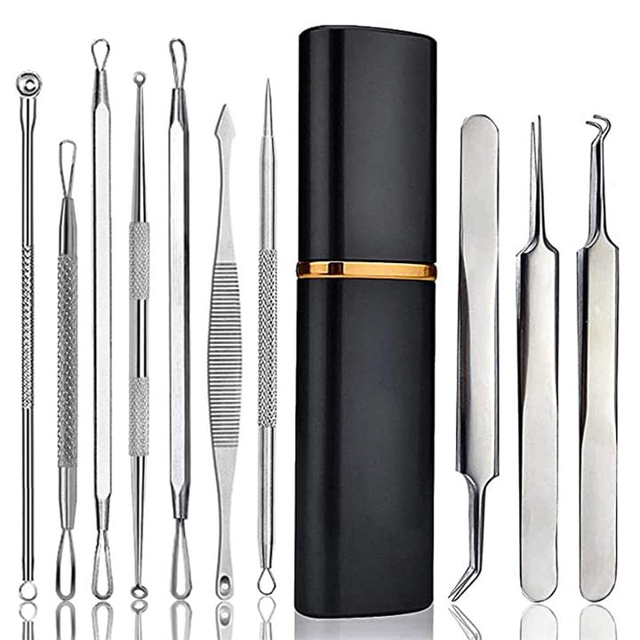 Pimple Popper Tool Kit, Professional Pimple Comedone Extractor Tool Acne Removal Kit -Treatment for Pimples, Blackheads, Blemish, Zit Removing, Forehead and Nose