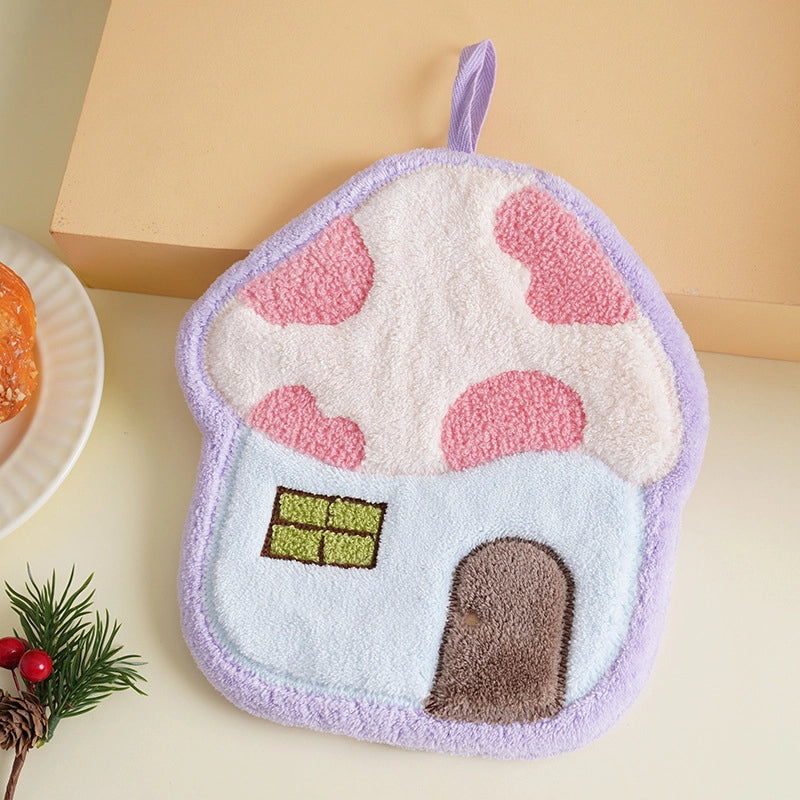 Minimalist Classic Style Mushroom Coral Fleece Towels Towels