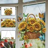 Diamond Painting Acrylic Sunflower Basket DIY Diamond Painting Hanging Pendant for Adults