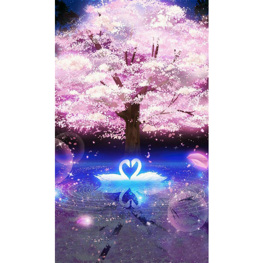 

40*50CM - Round Drill Diamond Painting - Dream Cherry Tree, 501 Original