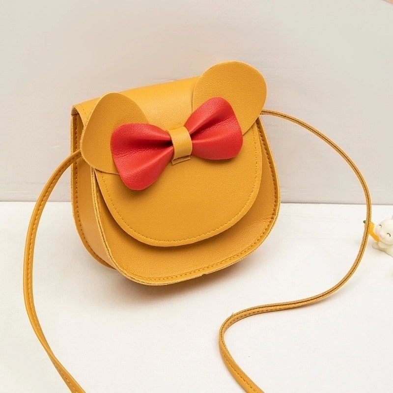 Women’s Small Pu Leather Color Block Solid Color Cute Round Flip Cover Crossbody Bag