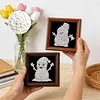 12Pcs DIY Pearl Painting Snowman for Home Wall Decor(15x15cm)
