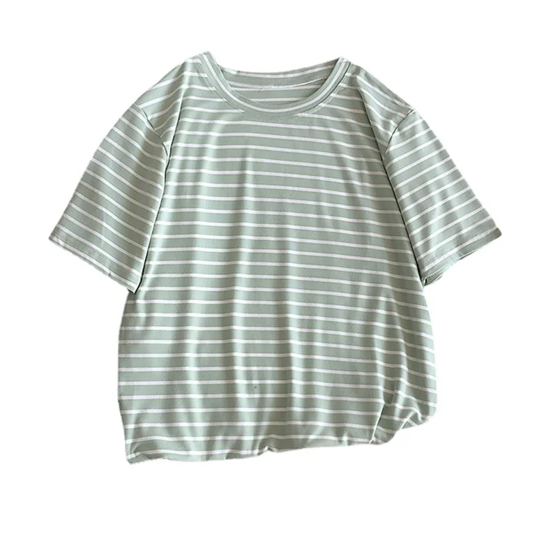 Uveng Uveng Summer Hot Sale Ins Striped T Shirt Short Sleeve Sleeved T Shirt Loose Casual Top Women's Wear