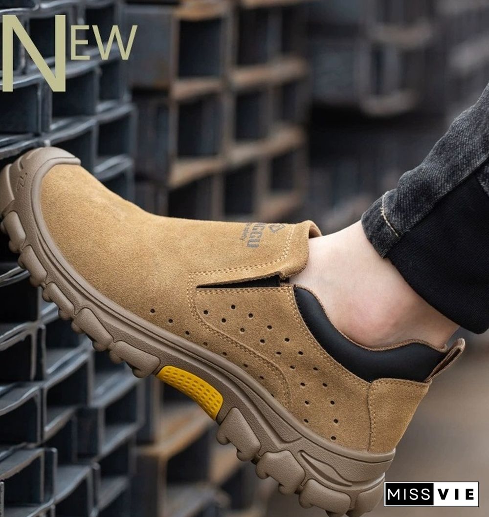 Men Ankle Boots Fashion Men Shoe Vintage Style Leather Male Outdoor Casual Boots Work Footwear