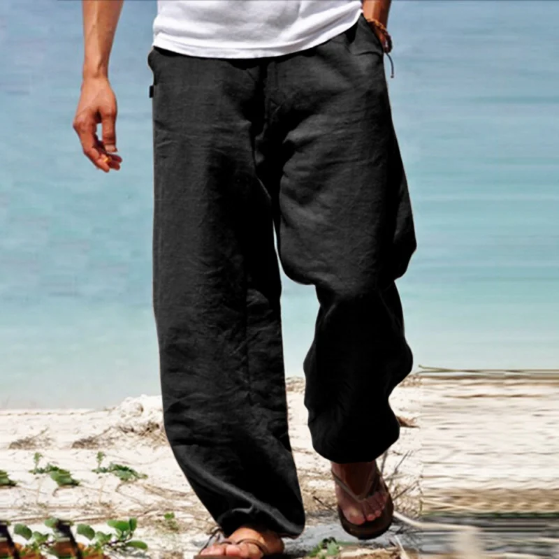 Men's Causal Cozy Solid Elastic Waist Pants