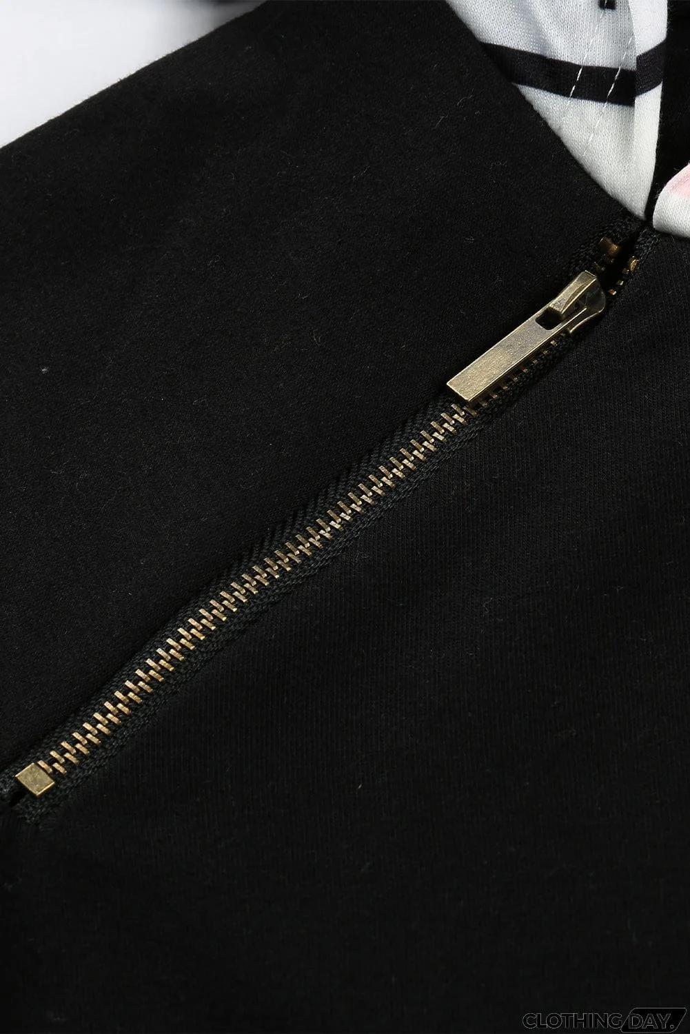 Plaid Double Hoods Thumb Hole Hoodie