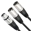 3Pin Audio Speakers Splitter Patch Cable 1 XLR Female To 2 XLR Male Stereo Audios Adapter Patching Cable Shielded Patching Cord Adaptor for Recording Speaker Systems Radio Station