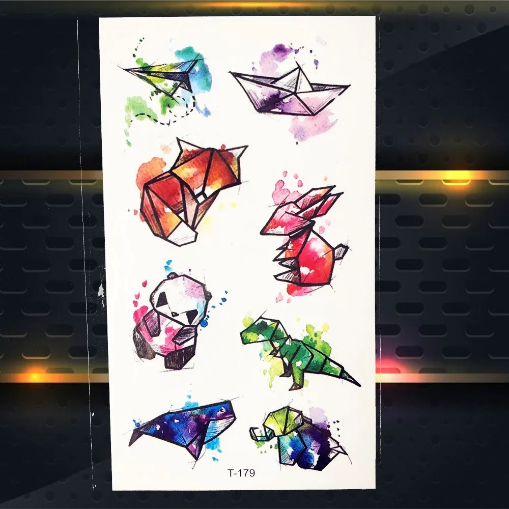 Cute Geometric Planet Temporary Tattoo For Children Girl Moon Forest Waterproof Fake Black Tattoo Stickers Kids Women Ear Tatoos