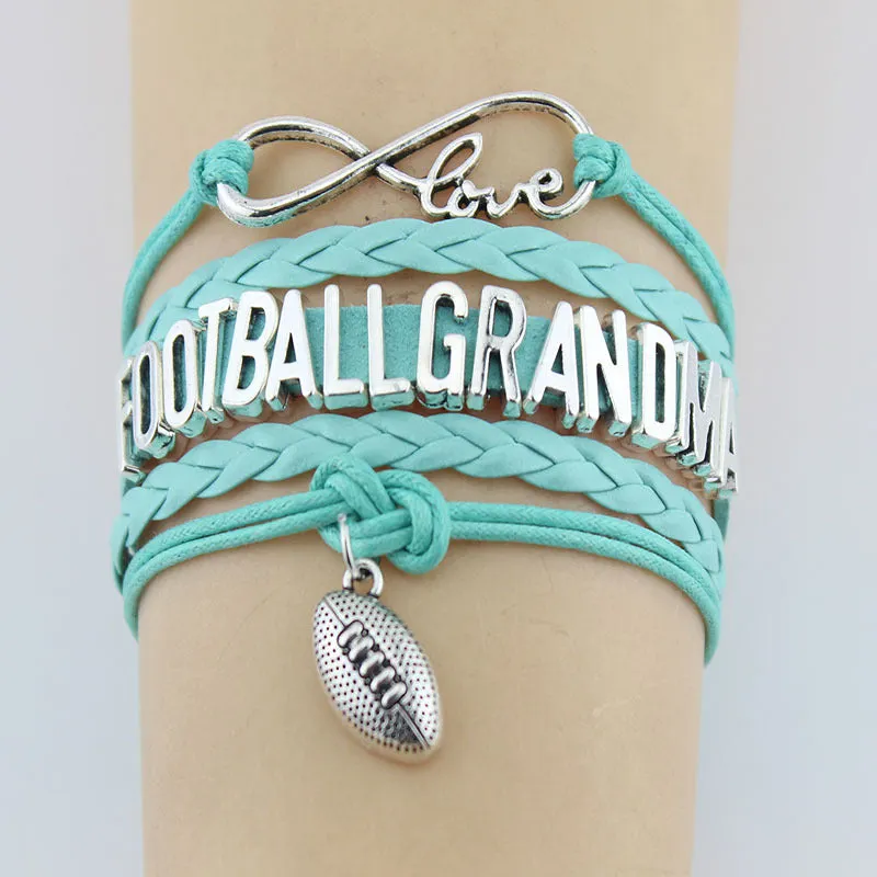 Football Mom/Grandma Multi-Layered Rope Braided Bracelet