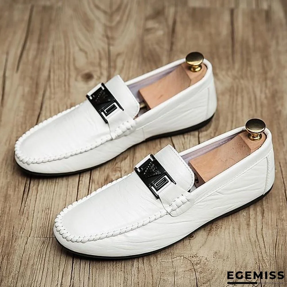 Men's Summer Daily Loafers & Slip-Ons PU White / Black / Gray | EGEMISS