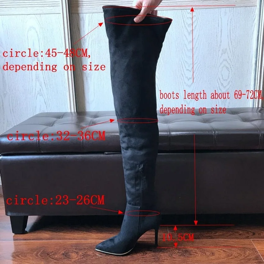 2021 Brand Women Boots Fashion High Heels Stretch Slim Over The Knee High Long Boots Winter Female Thigh High Boots Shoes