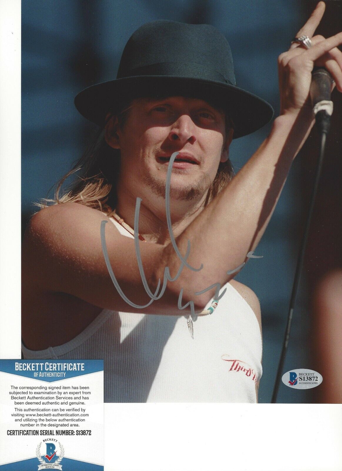 AMERICAN BADASS KID ROCK SIGNED 8x10 Photo Poster painting BECKETT COA BOB RITCHIE COCKY