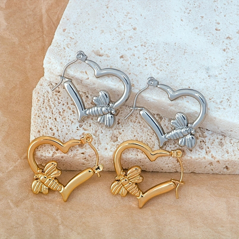 1 Pair Minimalist Solid Color Plating 304 Stainless Steel Earrings