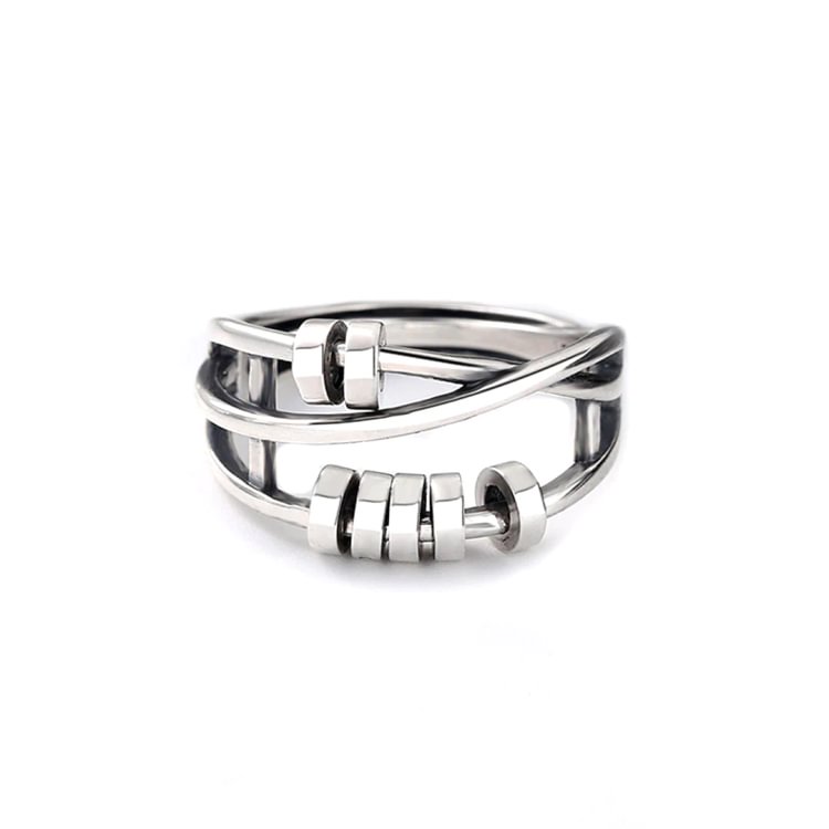 For Daughter - S925 Drive Away Your Anxiety Layer Beads Fidget Ring