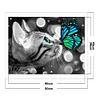 Cat Kiss Butterfly-11CT Stamped Cross Stitch 40*50cm