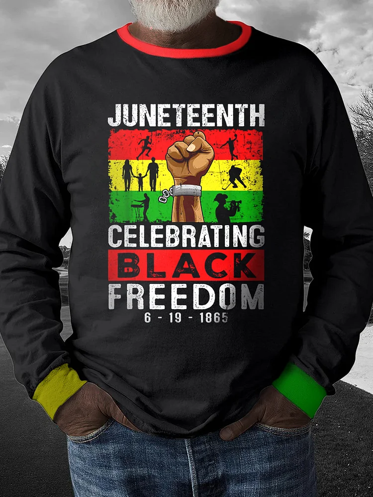 Men's Juneteenth Celebrating Black Freedom Print Sweatshirt