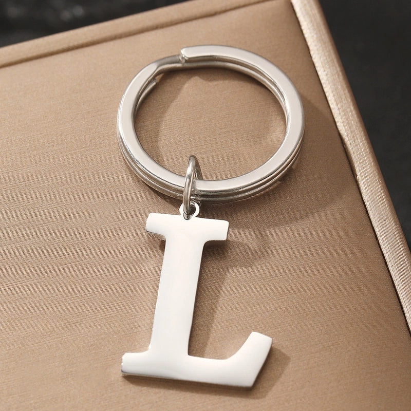 Basic Minimalist Letter 304 Stainless Steel Polishing Unisex Bag Pendant Keychain