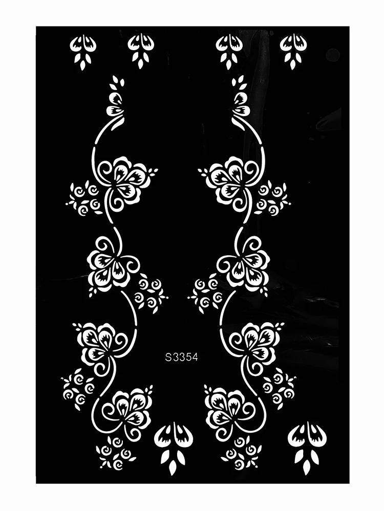 Sdrawing Drawing Henna Template for Hand Henna Tattoo Stencil Flower Tattoo Design for Women Wedding Festival Party Tatoo Tools