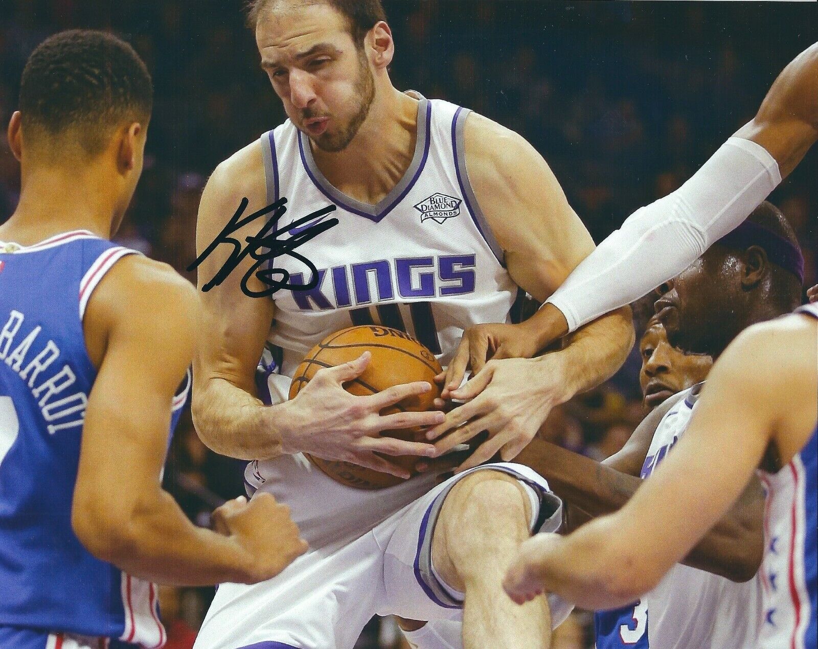 Autographed KOSTA KOUFOS Sacramento Kings Basketball 8x10 Photo Poster painting w/COA