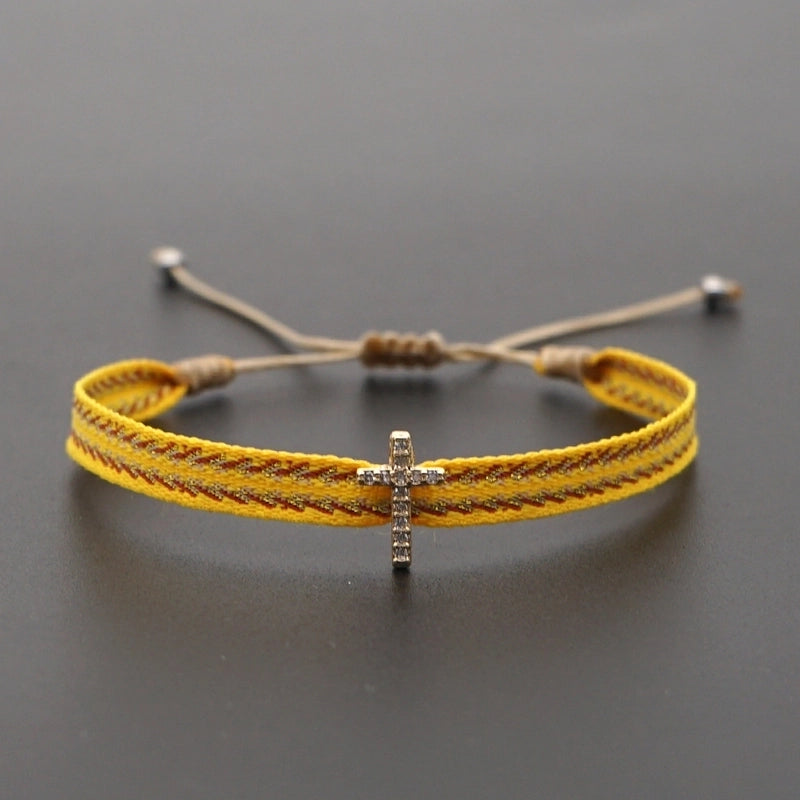 1 Piece Fashion Letter Devil’s Eye Copper Knitting Inlay Zircon Bracelets