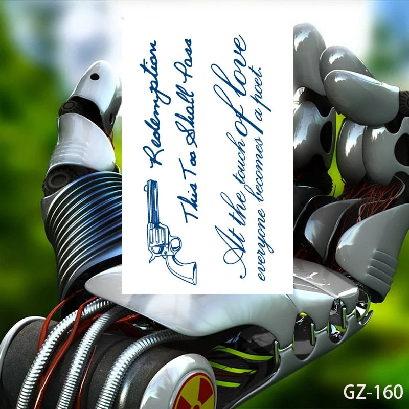 Temporary Waterproof Tattoo Sticker Chinese Character Your Guardian Hero Love Juice Ink Lasting Arm Back Body Leg Fake Tatoo DIY