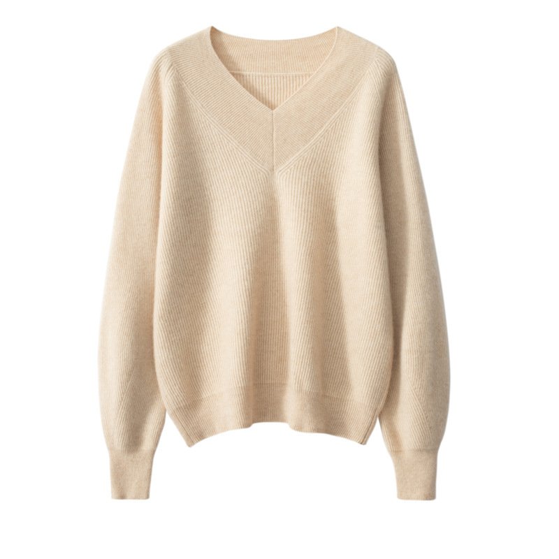 Charming V Neck Cashmere Sweater For Women REAL SILK LIFE