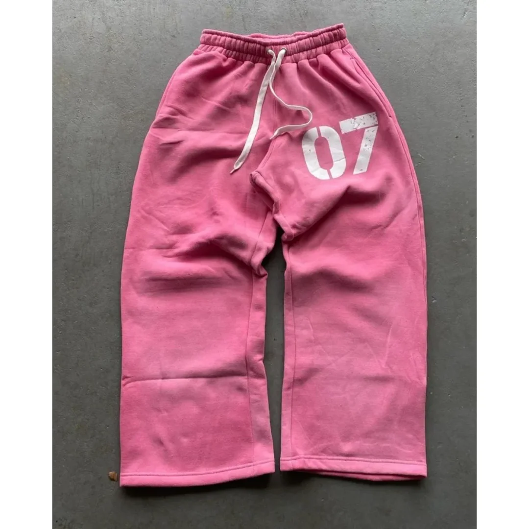 Aonga American Hip Hop Streetwear Zip Hoodie Sweatpants Suit Y2K Clothes Men Clothes Two Piece Set Print Sweatshirt Casual Pants Suit aonga