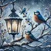(Multi-Style) Bird And Lamp-11CT Stamped Cross Stitch 50*50cm/19.69*19.69in