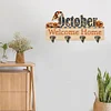 (US Only)October Theme Wood DIY Diamond Painting Hanging Hook No Hole Punching Wall Decor