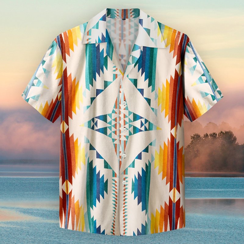 Geometric print comfortable casual shirt - Krazyskull