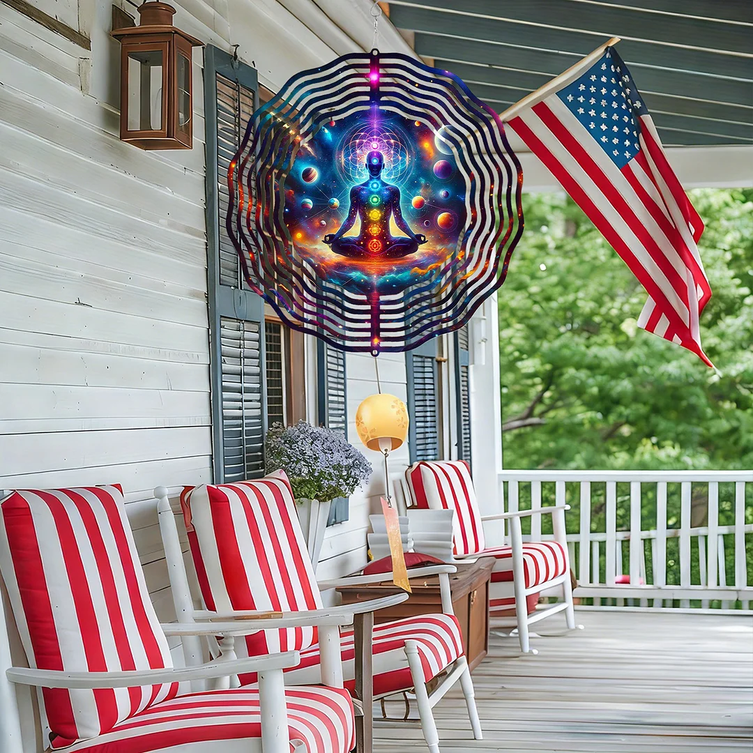 3D Hanging Wind Spinner 360 Degree Rotating 10-Inch Garden Wind Spinners Hanging Wind Catcher Art Gift for Home Garden Halloween Christmas (contemplation)