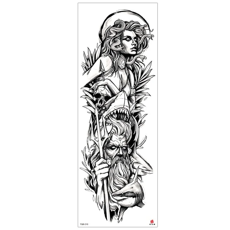 temporary tattoos for men robot full arm sleeve tattoo mechanical lion tiger waterproof tatto fake tatoo stickers body tatoo art