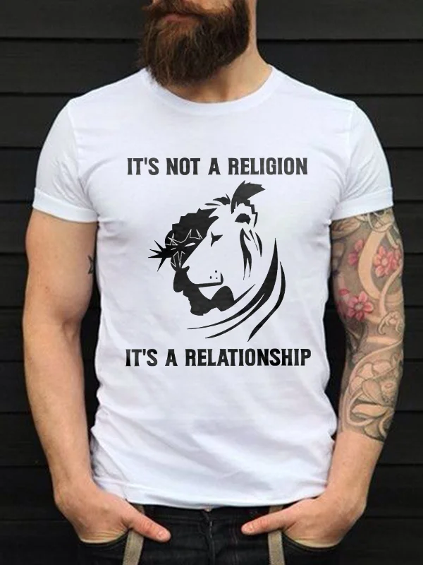 It's Not A Religion It's A Relationship Print Men's T-shirt