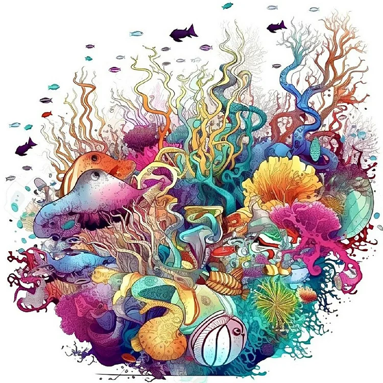 Underwater World - Full Round - Diamond Painting (30*30cm)