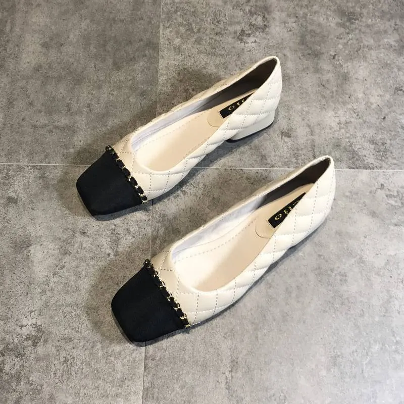 Breakj Breakj Small Fragrant Low-Heeled Shoes Women's Soft-Soled Working Shoes 2025 New Spring And Autumn Square Head Thick Heel Single Shoes Women