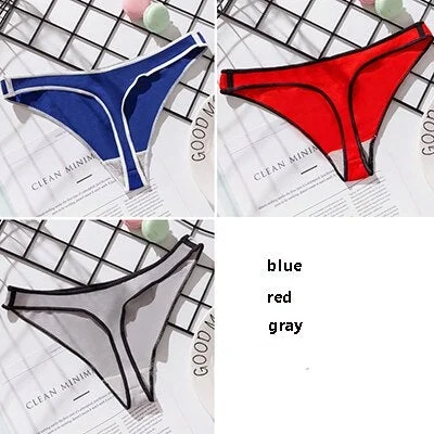 Panties Woman Sexy G-String 3 Pieces Briefs Lingerie Low Waist Cotton Crotch Soft New T-back Femal Underwear