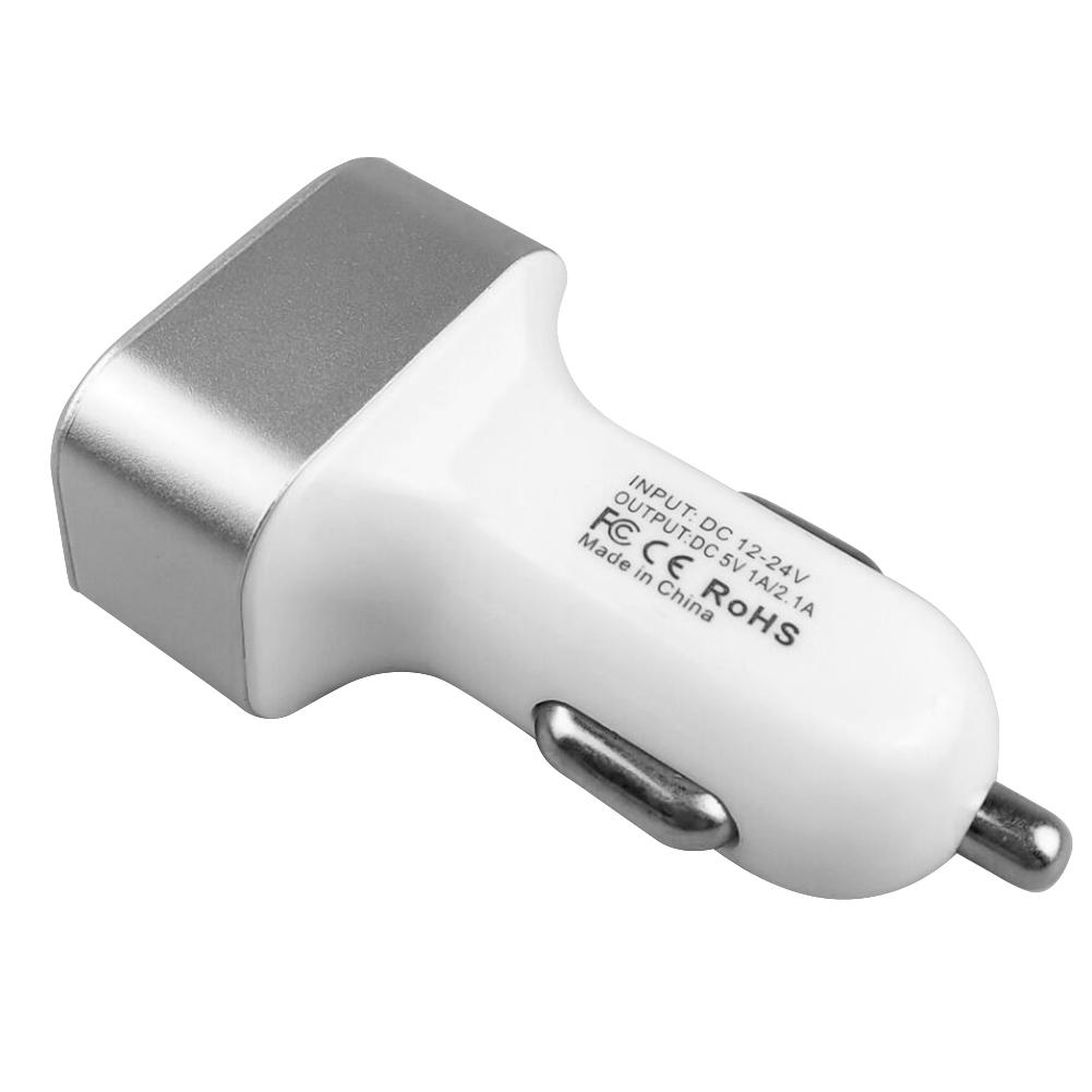 

Dual USB Car Charger Adapter 12/24V LED Voltage Display Car Charger (Silver, 501 Original