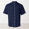 Gioiacombo™ Camicia a maniche corte in lino con colletto alla coreana estivo da uomo